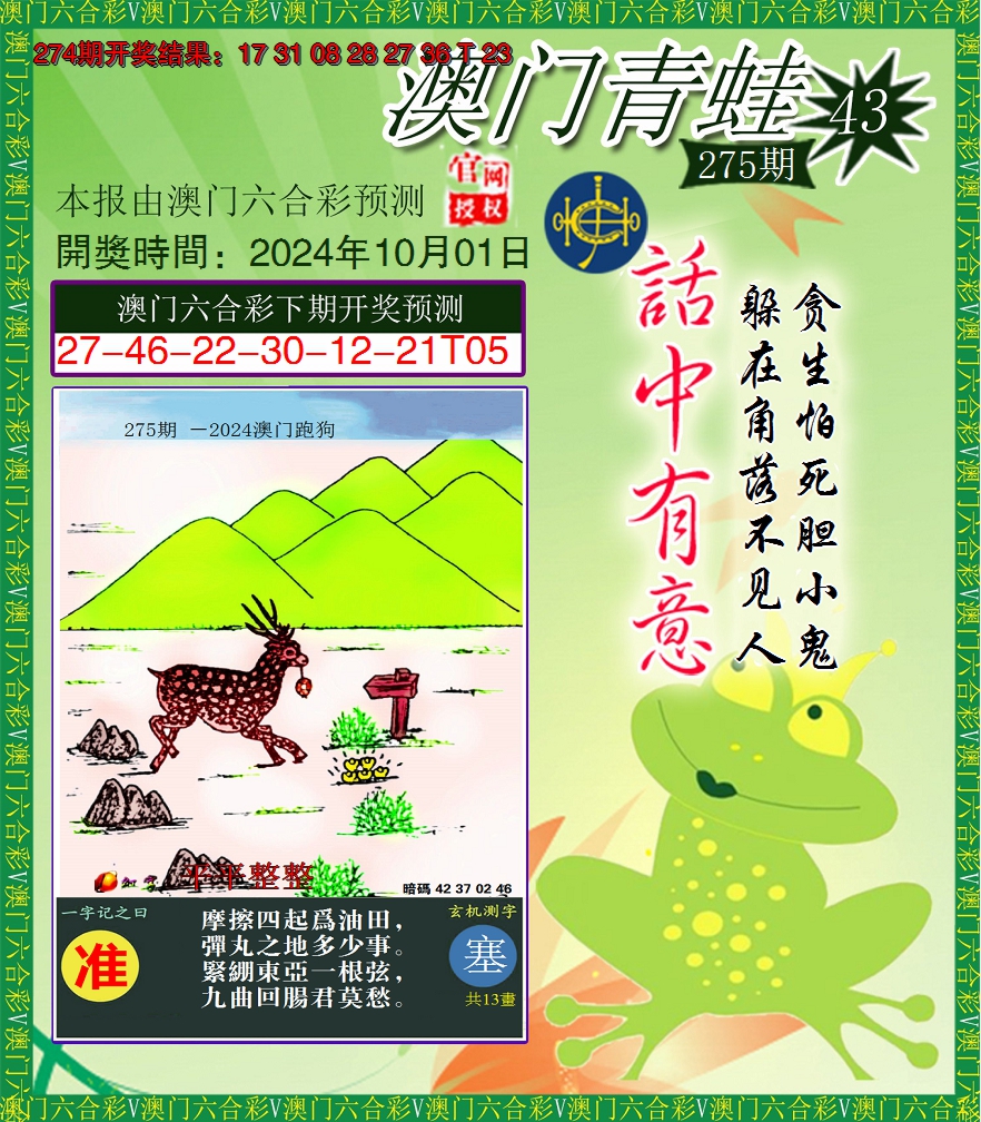 2024275期青蛙系列43