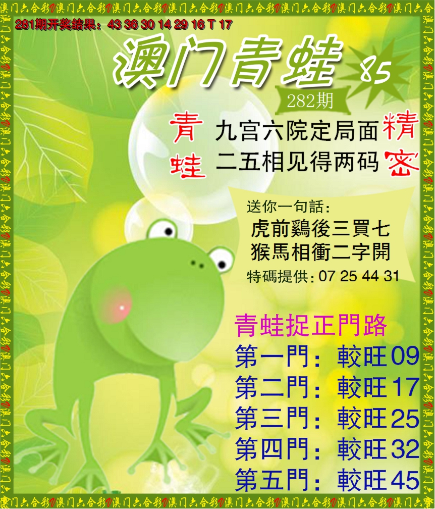2024282期青蛙系列85