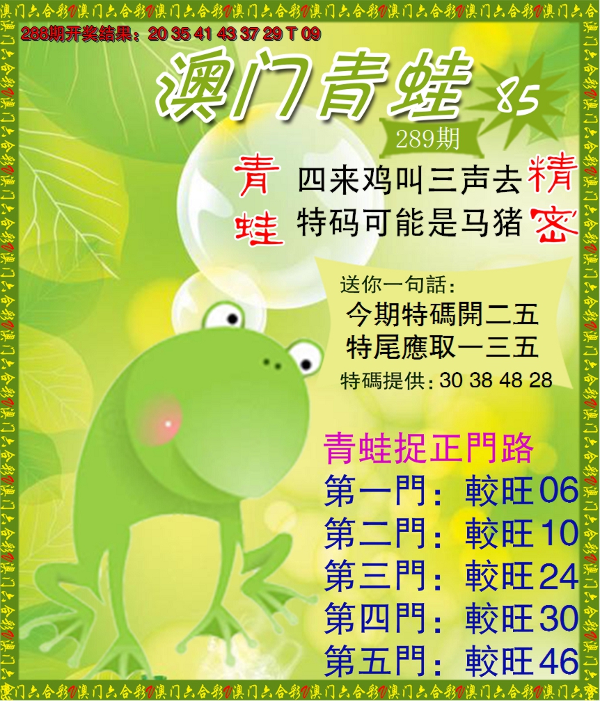 2024289期青蛙系列85