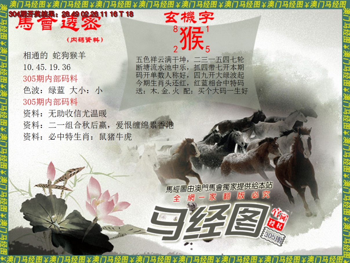 2024305期马经系列9