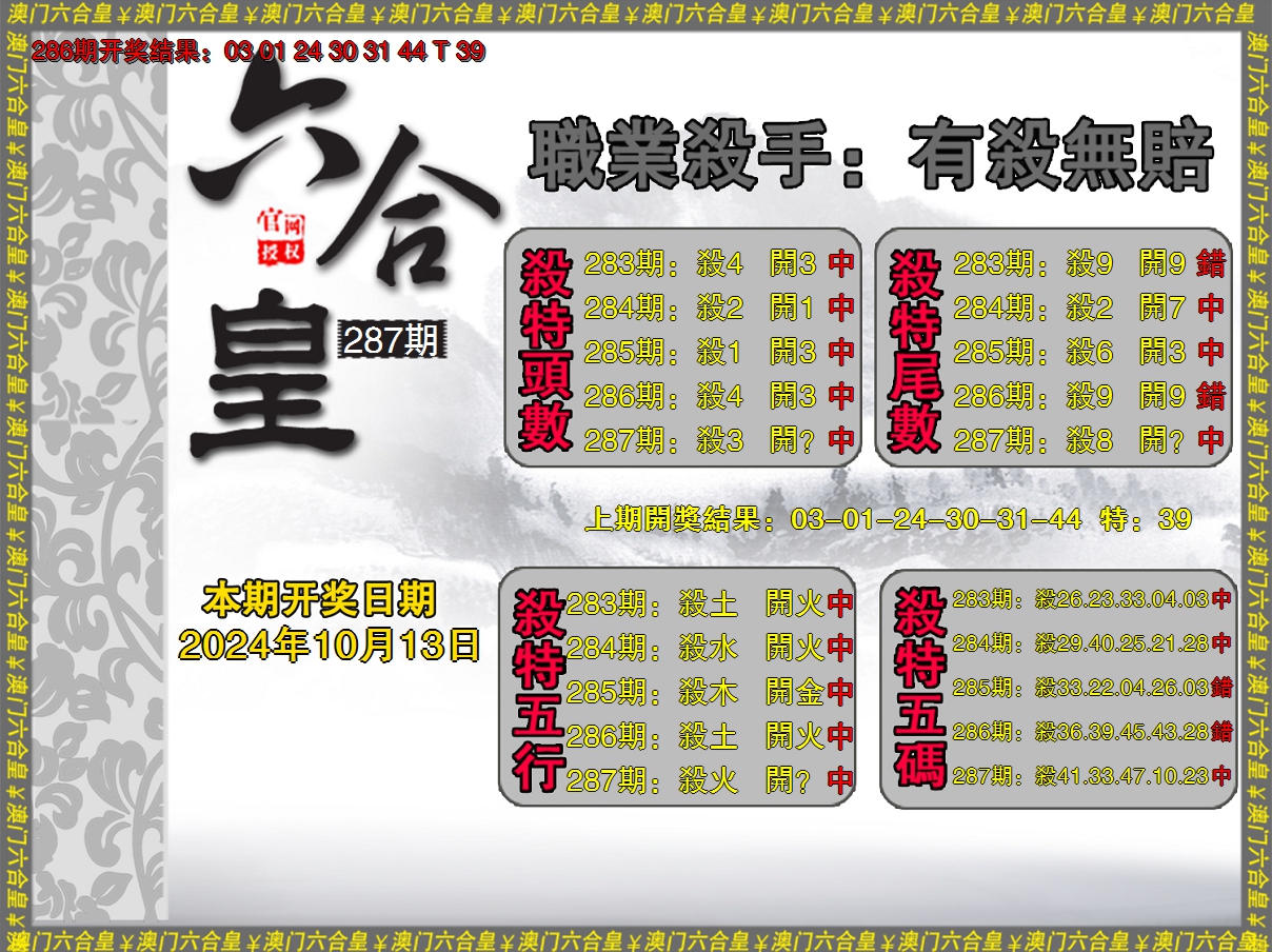 2024287期六合皇系列2