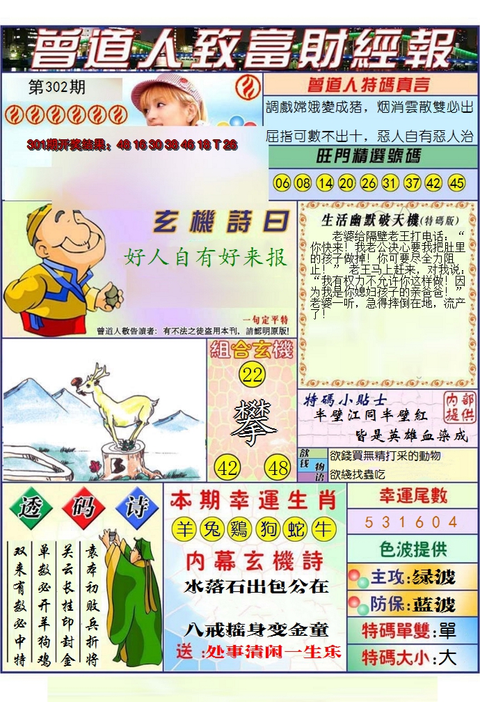 2024302期澳门曾道人致富财经报