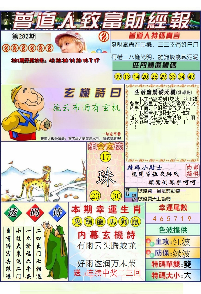 2024282期澳门曾道人致富财经报
