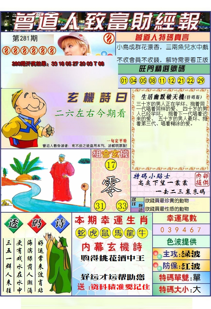 2024281期澳门曾道人致富财经报