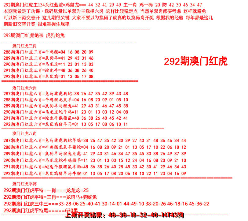 2024292期红虎图