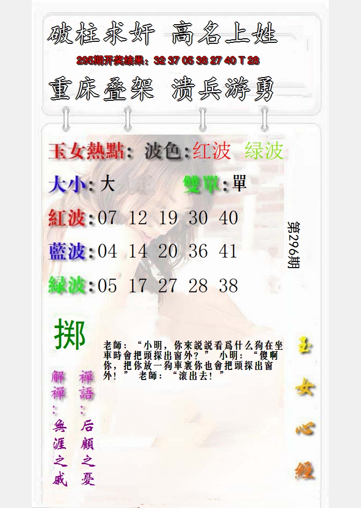 2024296期玉女心经报