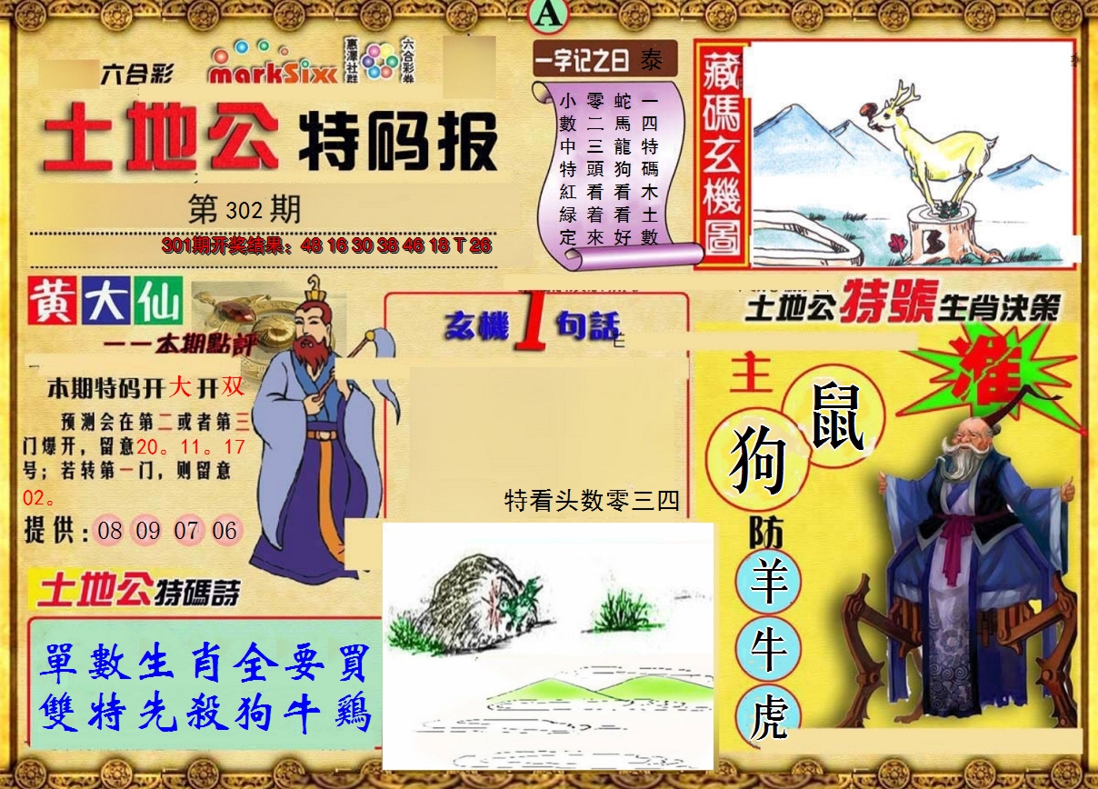 2024302期土地公特码报A