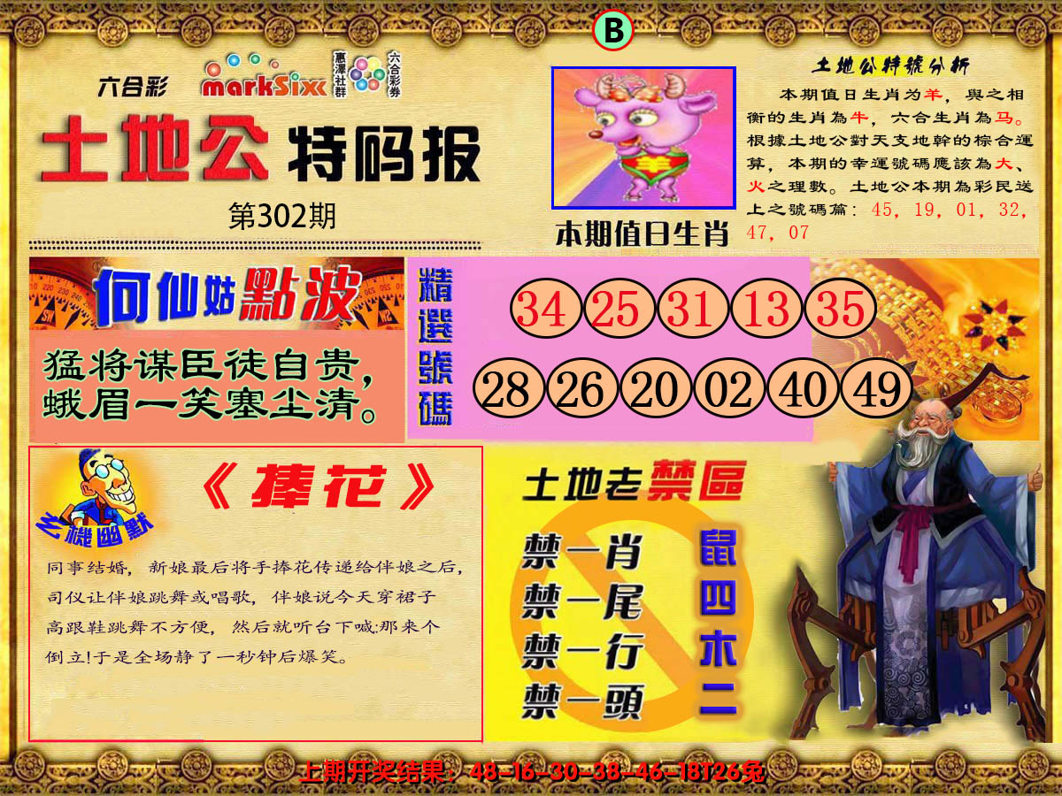 2024302期土地公特码报B