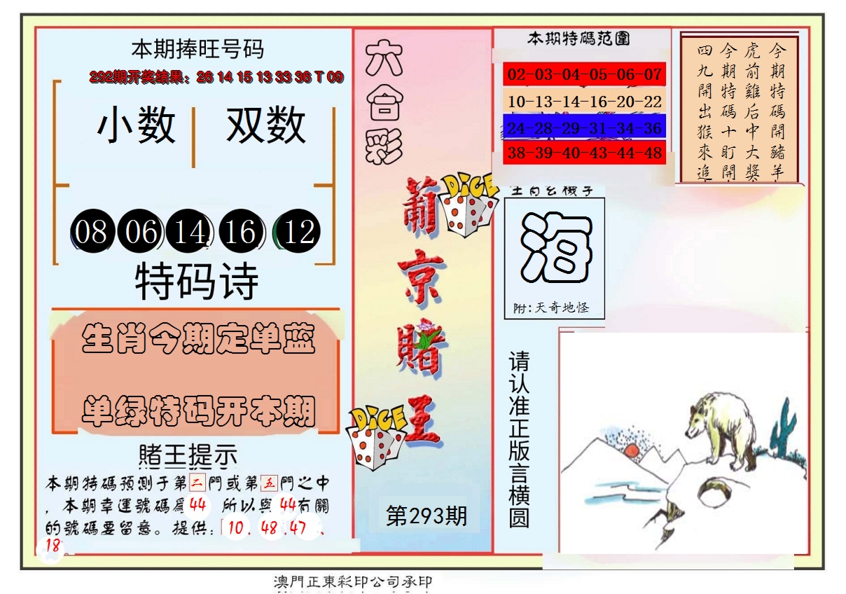 2024293期葡京赌王彩