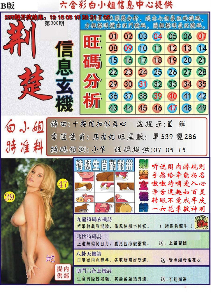 2024300期荆楚信息玄机B