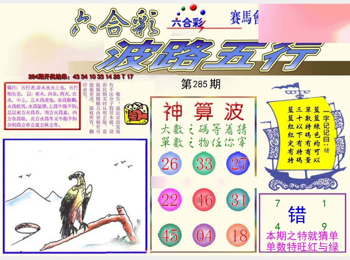 2024285期波路五行