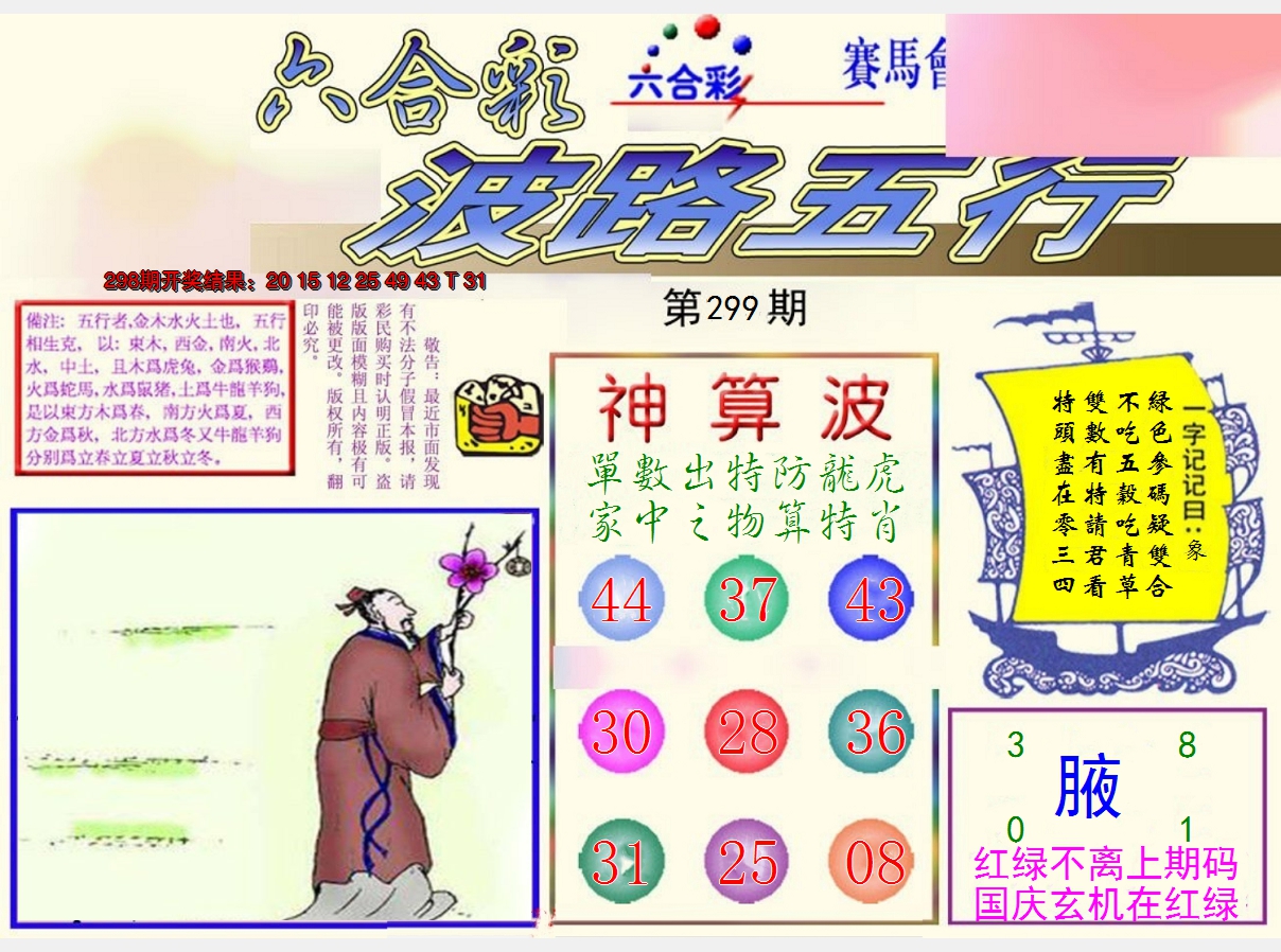 2024299期波路五行