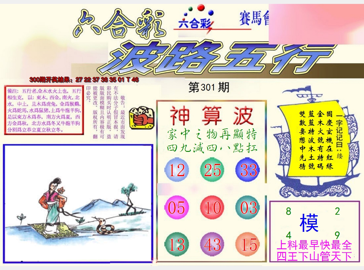2024301期波路五行