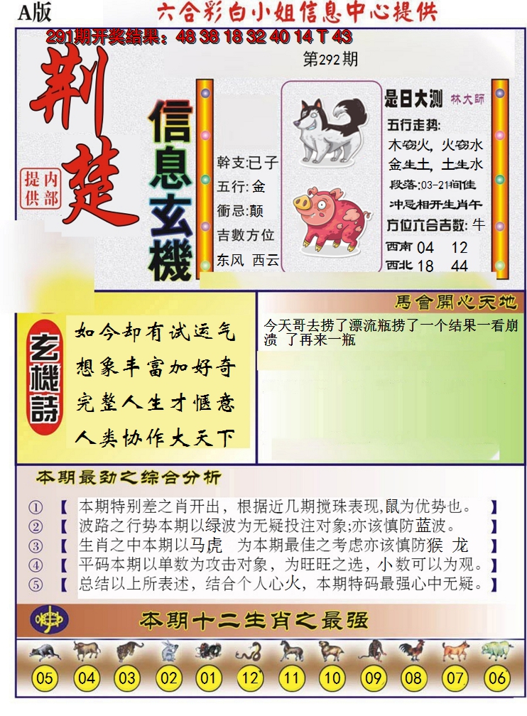 2024292期荆楚信息玄机A
