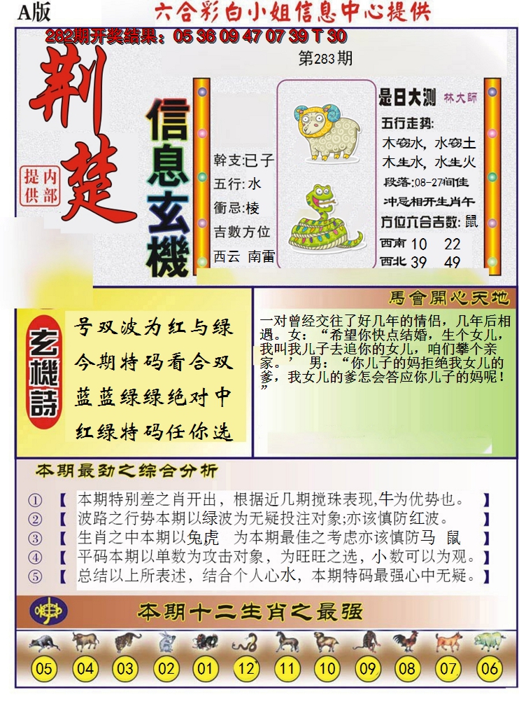 2024283期荆楚信息玄机A