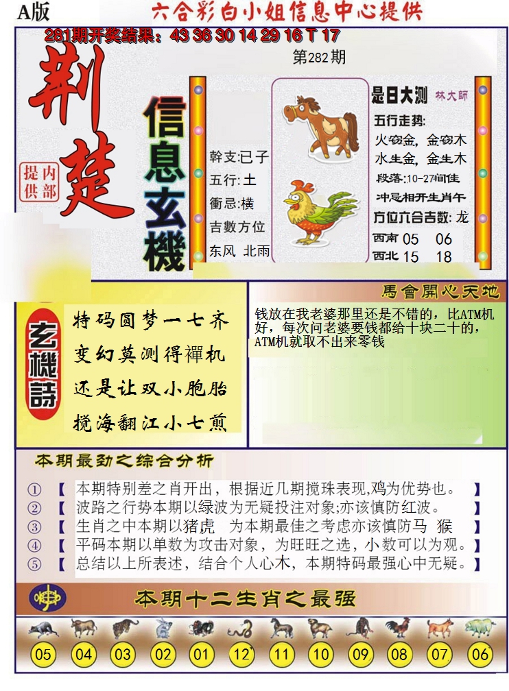 2024282期荆楚信息玄机A
