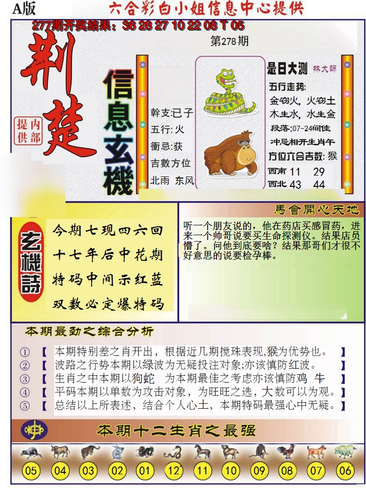 2024278期荆楚信息玄机A