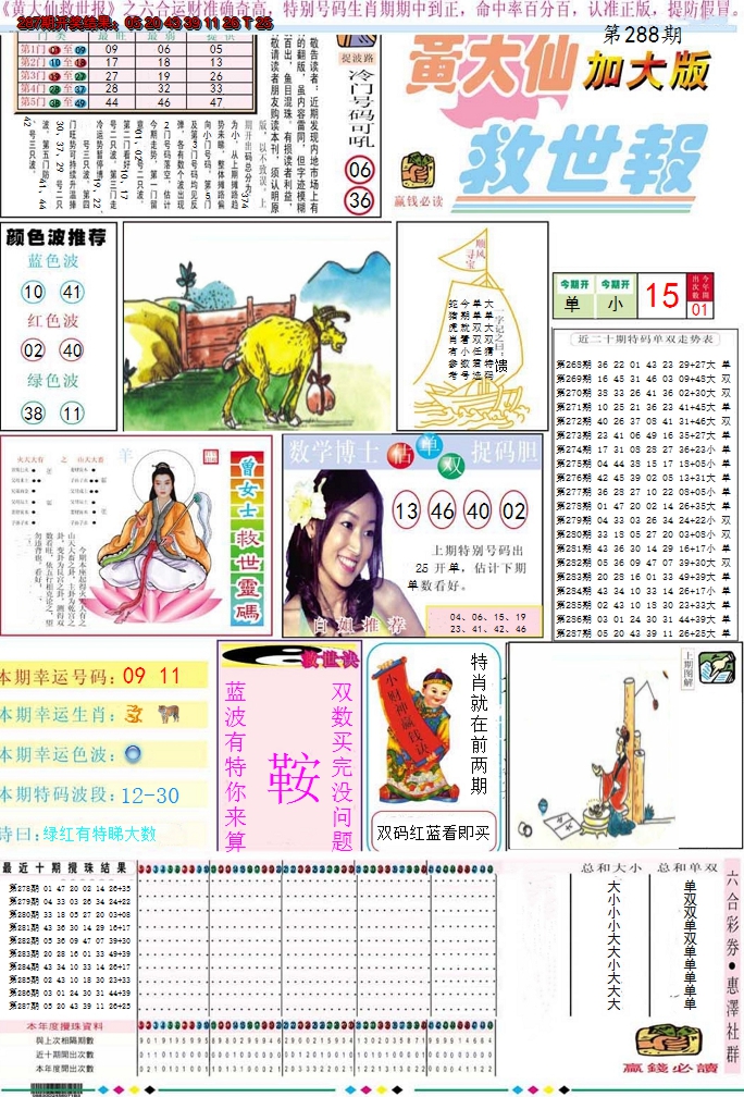 2024288期黄大仙救世A加大版