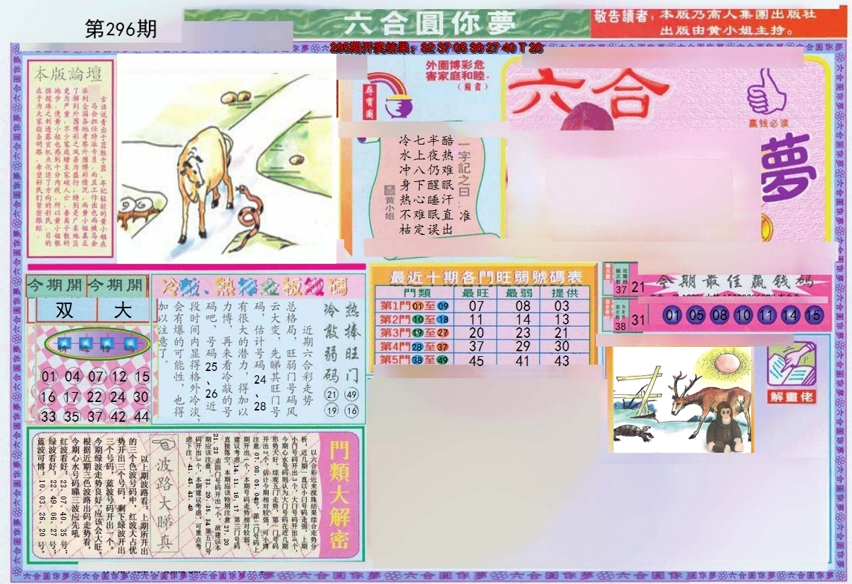 2024296期(新版)六合圆你梦A