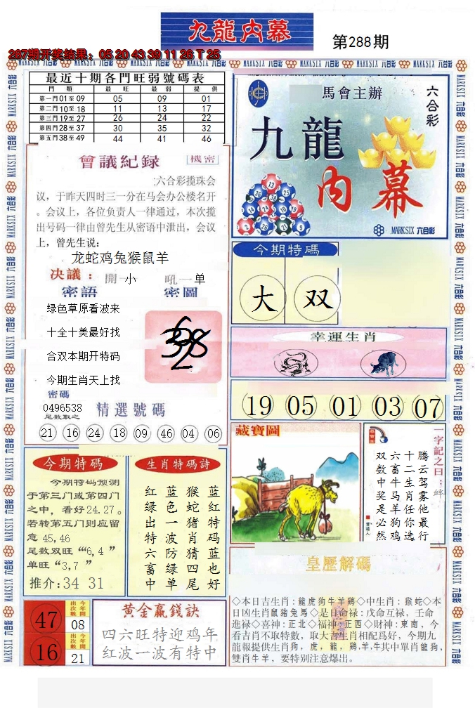 2024288期(新版)九龙内幕A