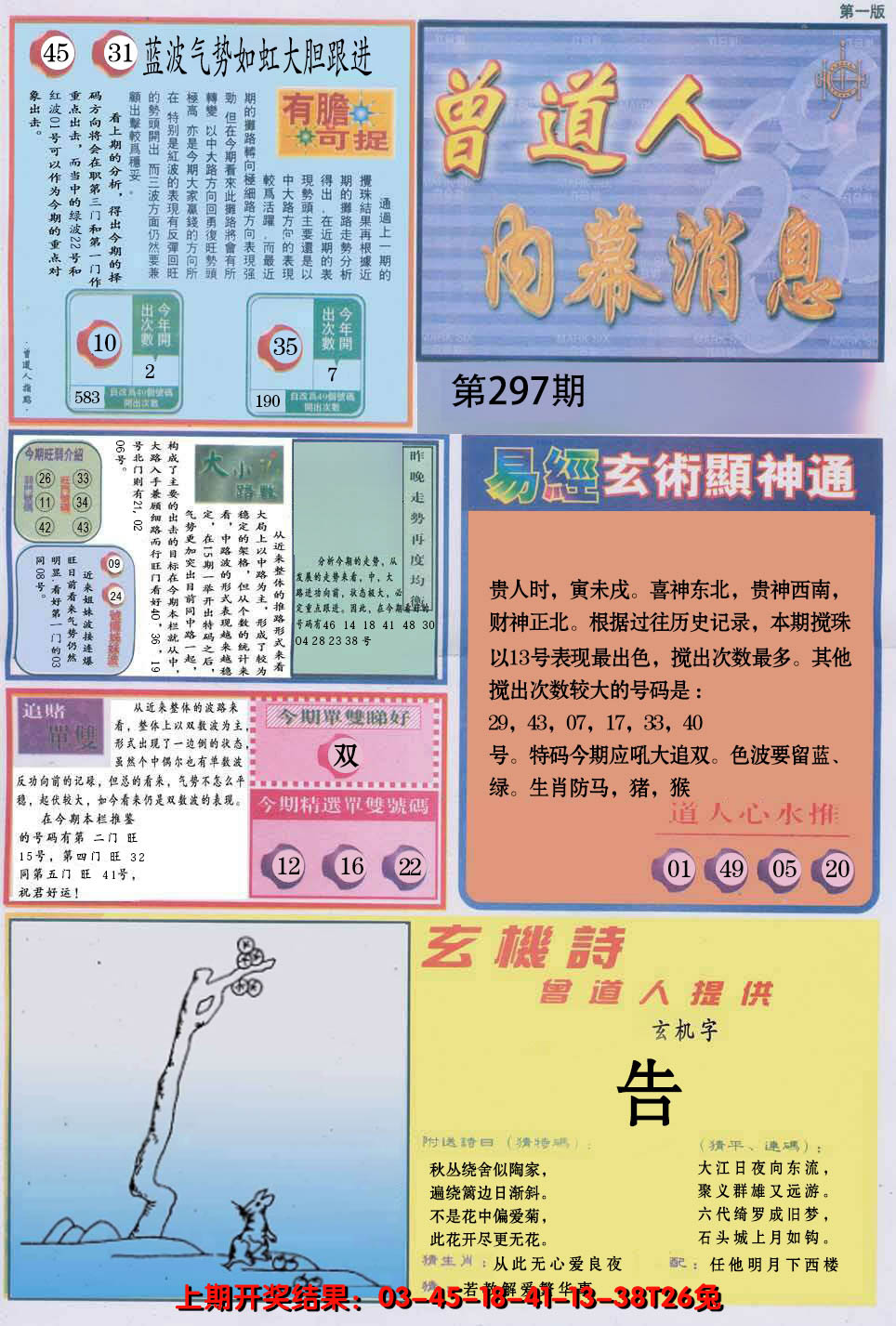 2024297期曾道人内幕消息A