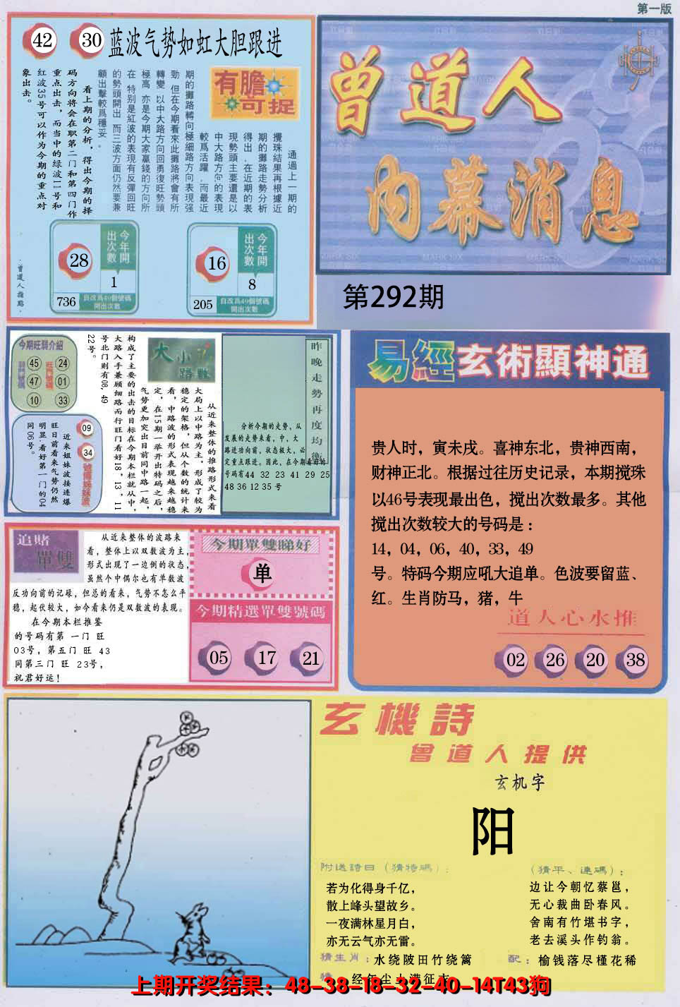 2024292期曾道人内幕消息A