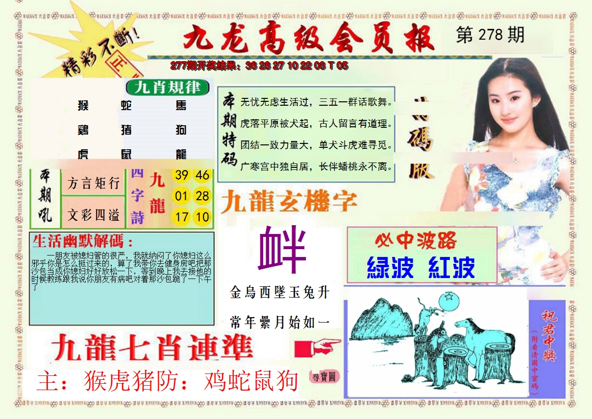 2024278期九龙高级会员报