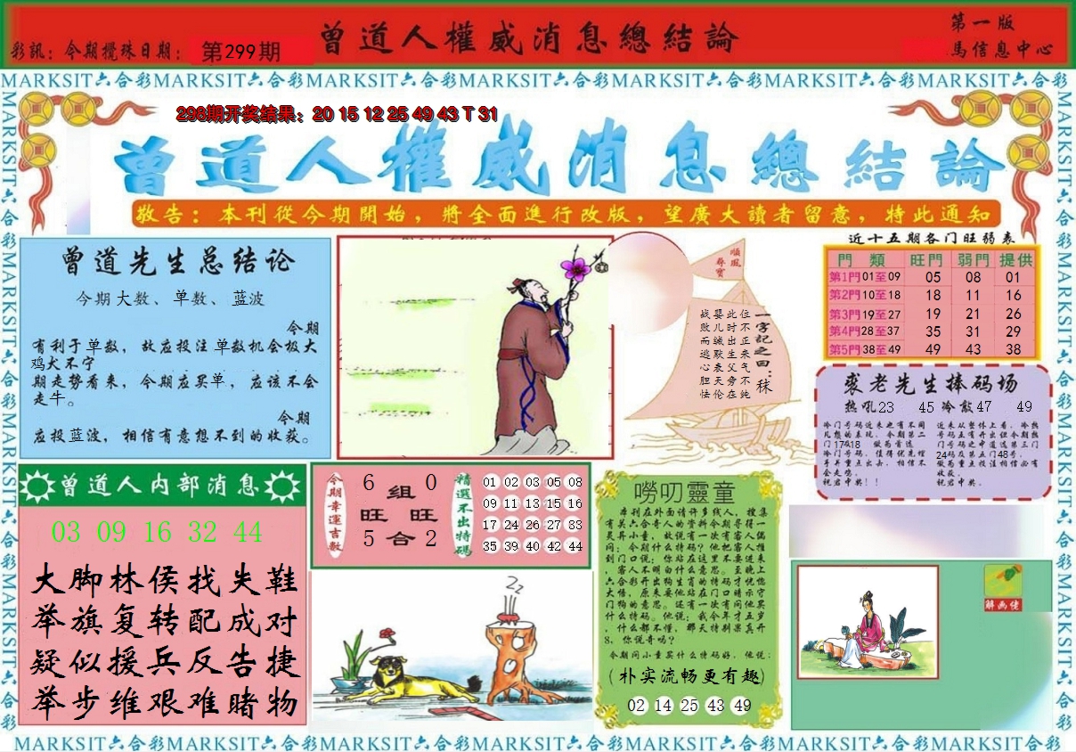 2024299期曾道人权威消息A