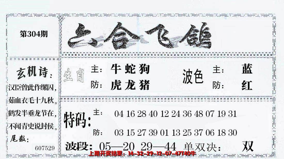 2024304期六合飞鸽