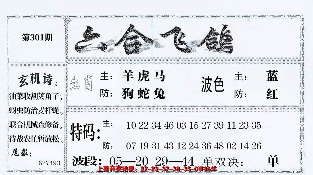 2024301期六合飞鸽