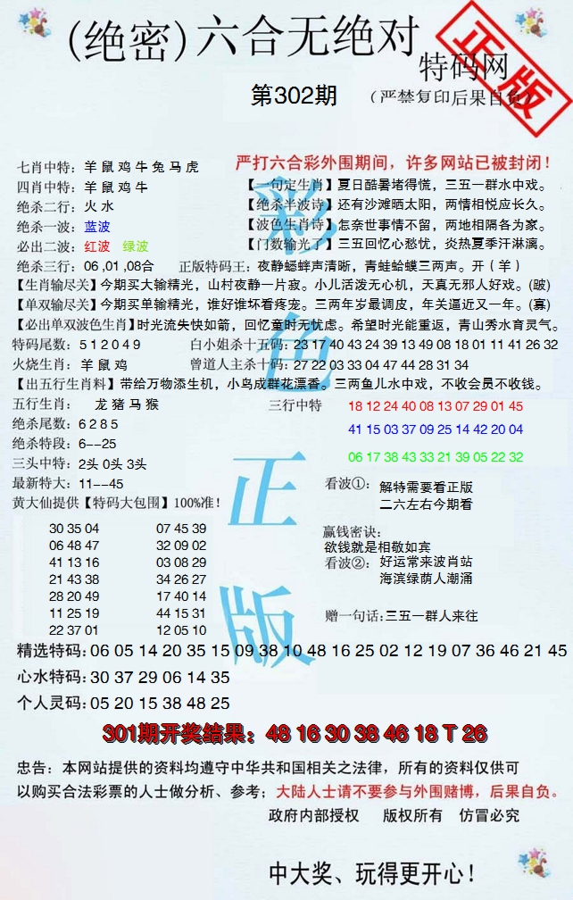 2024302期六合无绝对
