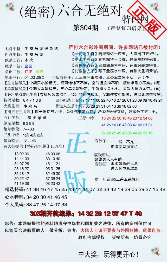 2024304期六合无绝对