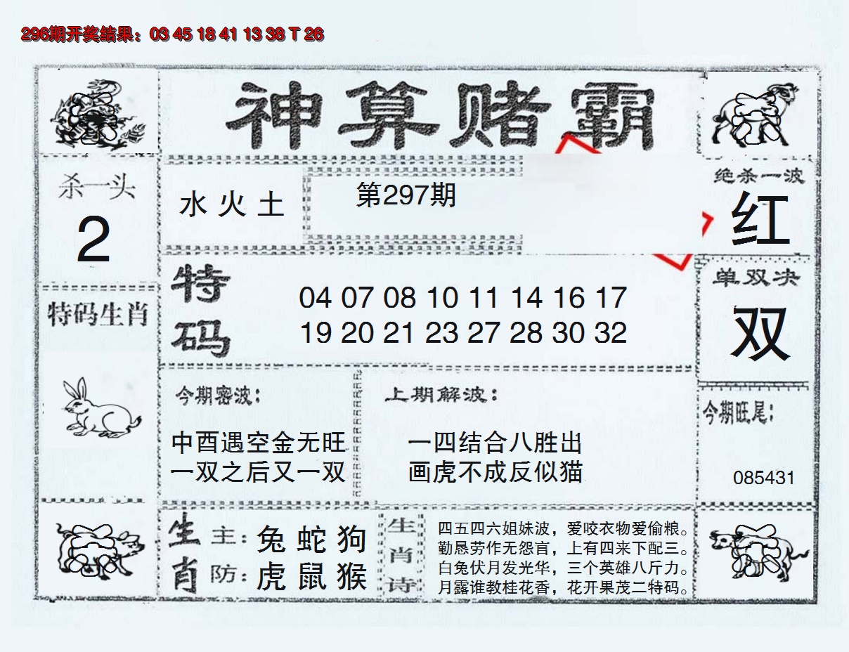 2024297期神算赌霸