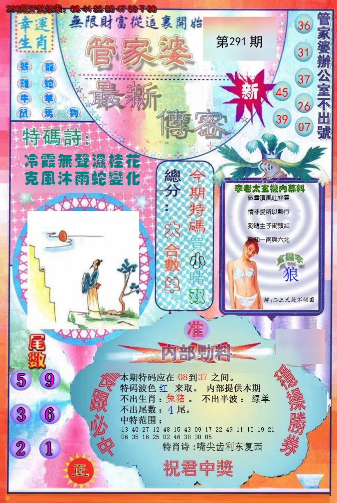 2024291期管家婆新传密