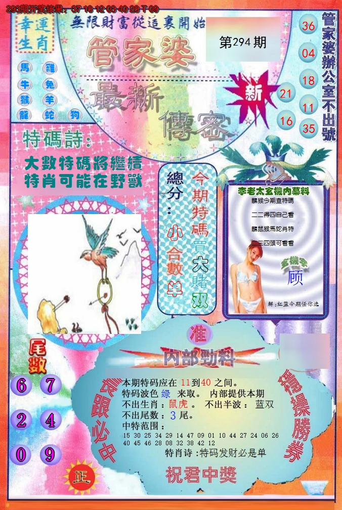 2024294期管家婆新传密