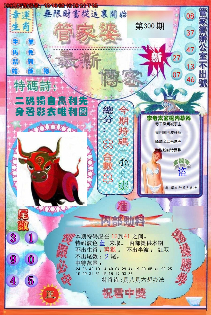 2024300期管家婆新传密