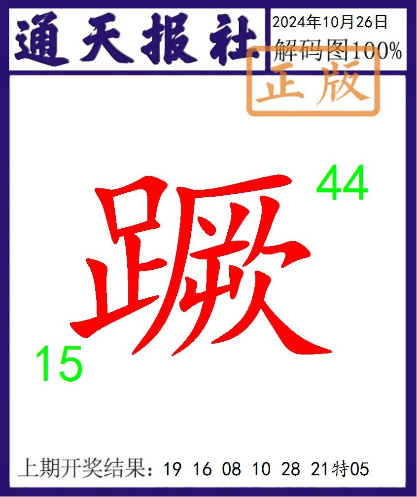 2024300期通天报解码图