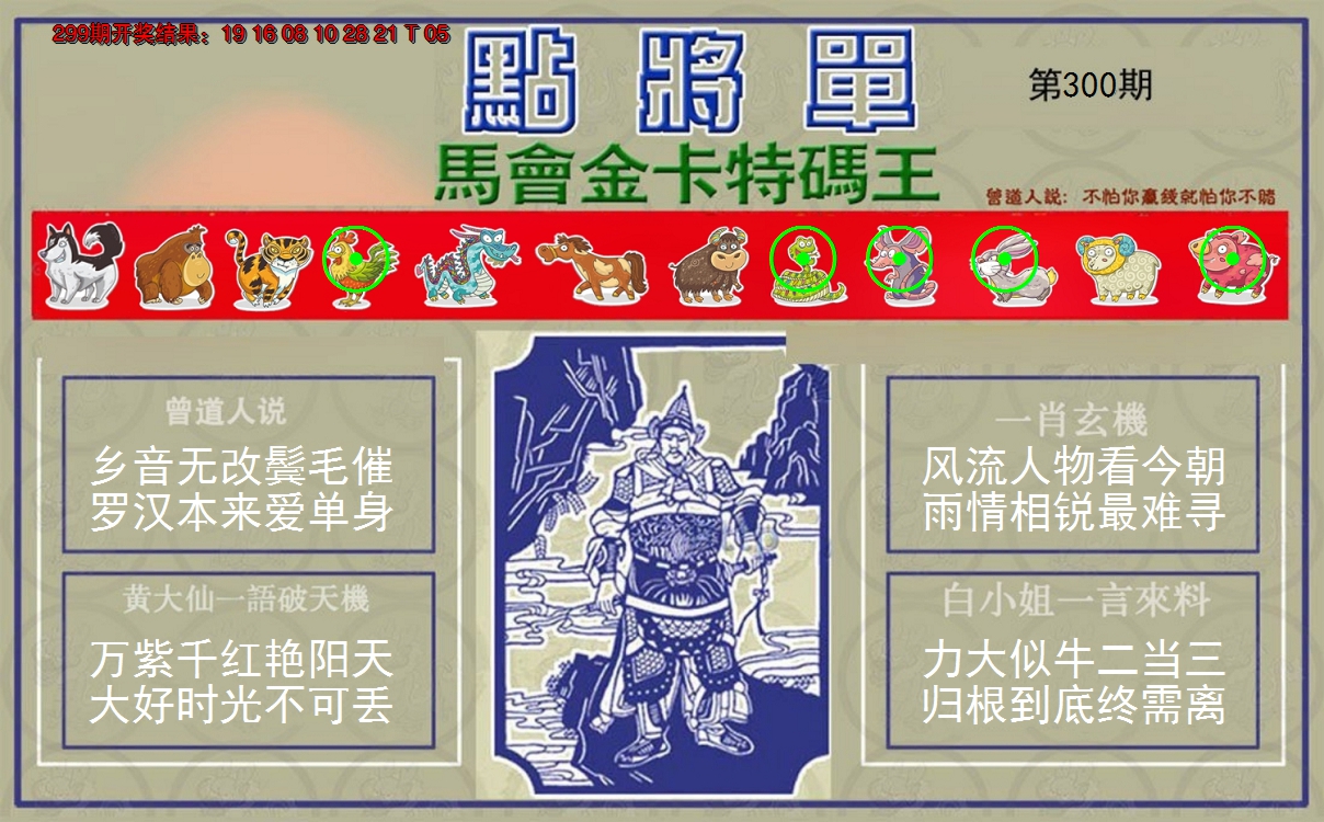 2024300期点将单