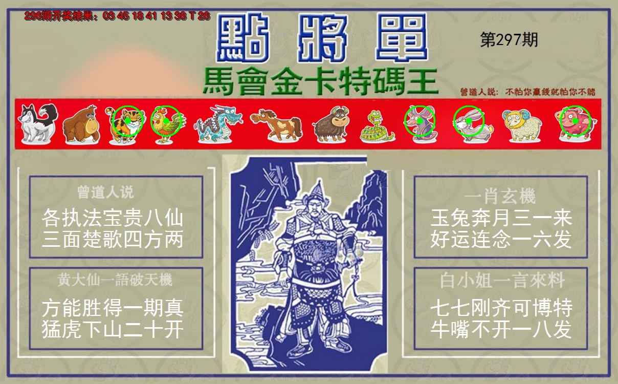 2024297期点将单