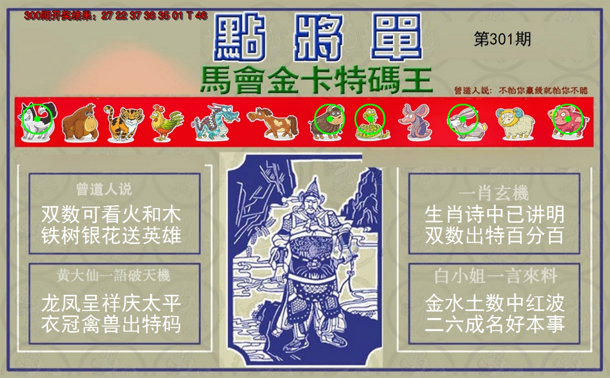 2024301期点将单