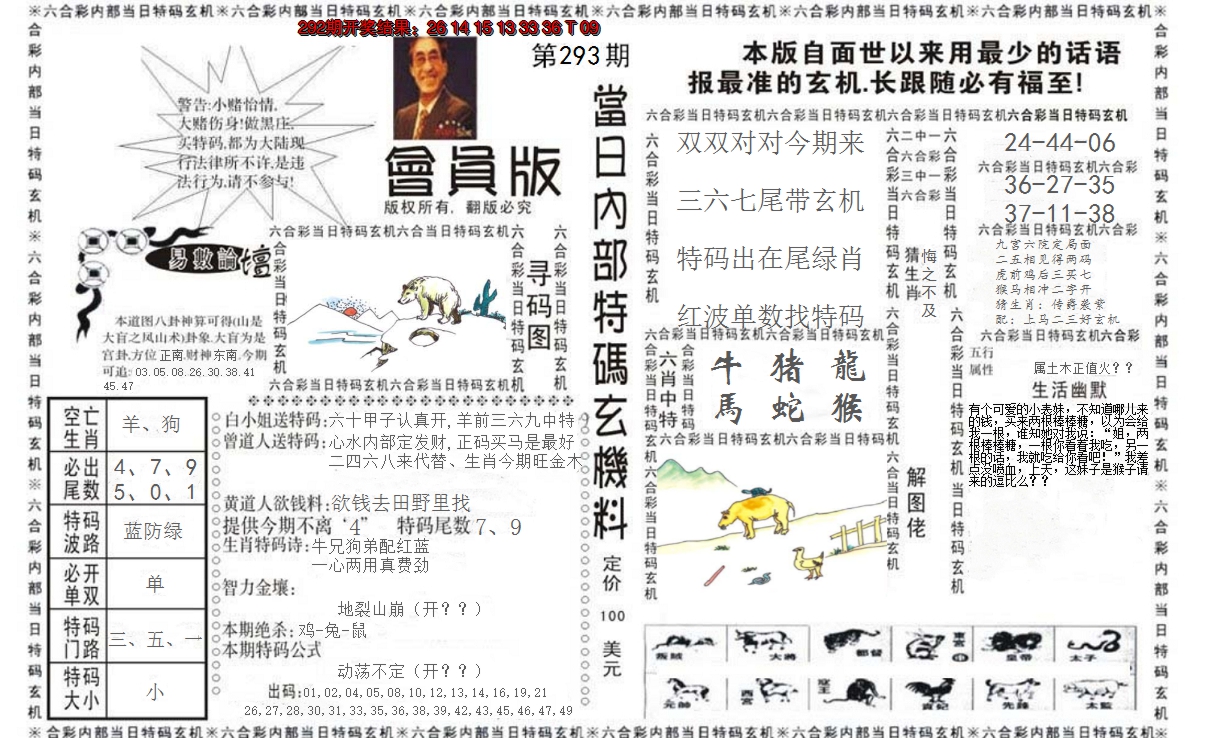 2024293期当日特码玄机报