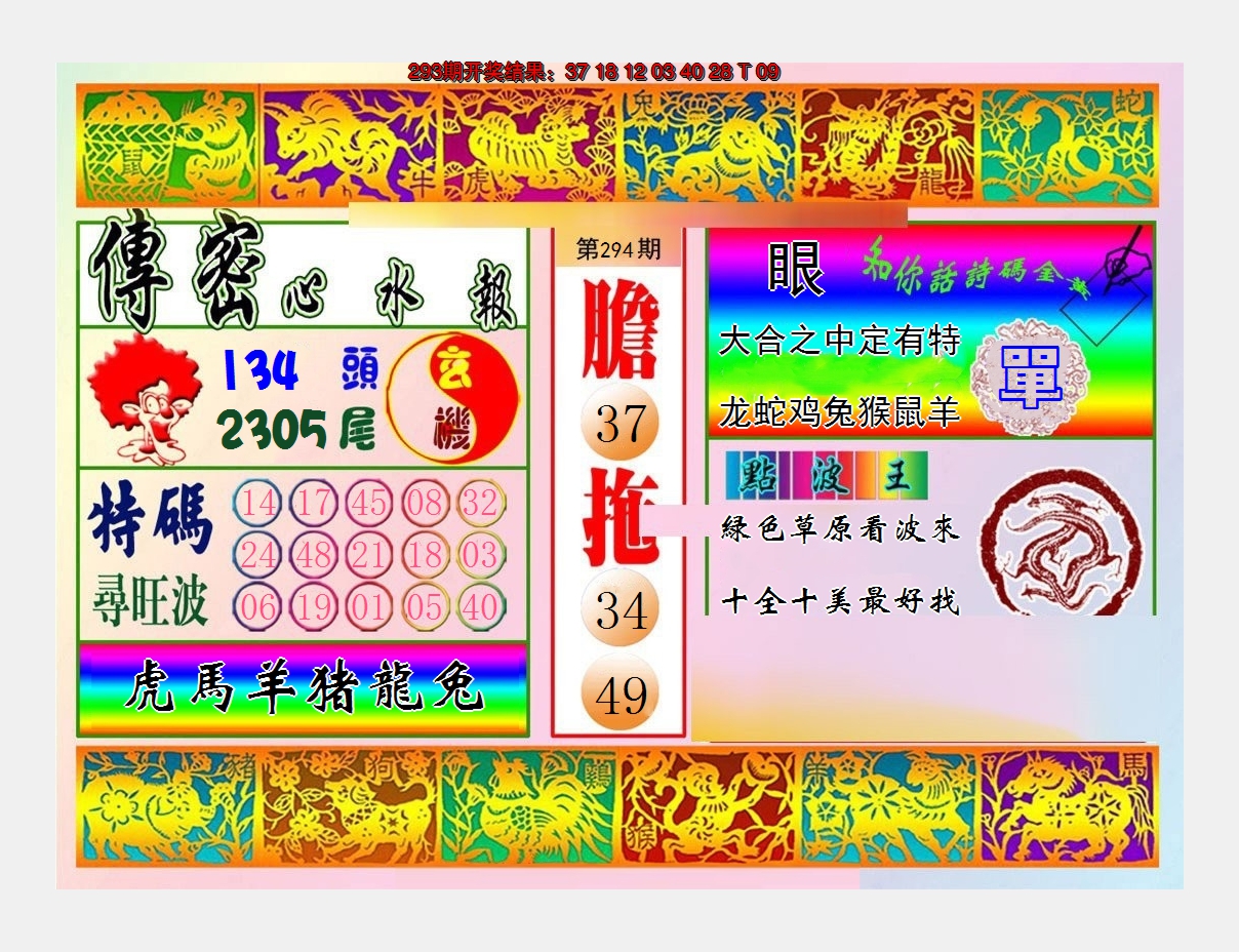 2024294期传密心水报