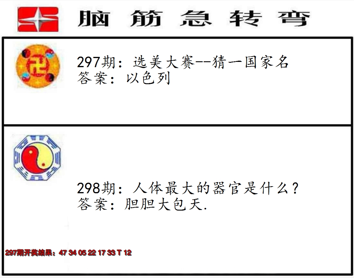 2024298期脑筋急转弯