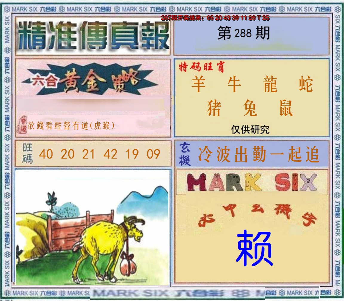 2024288期精准<傳真報>