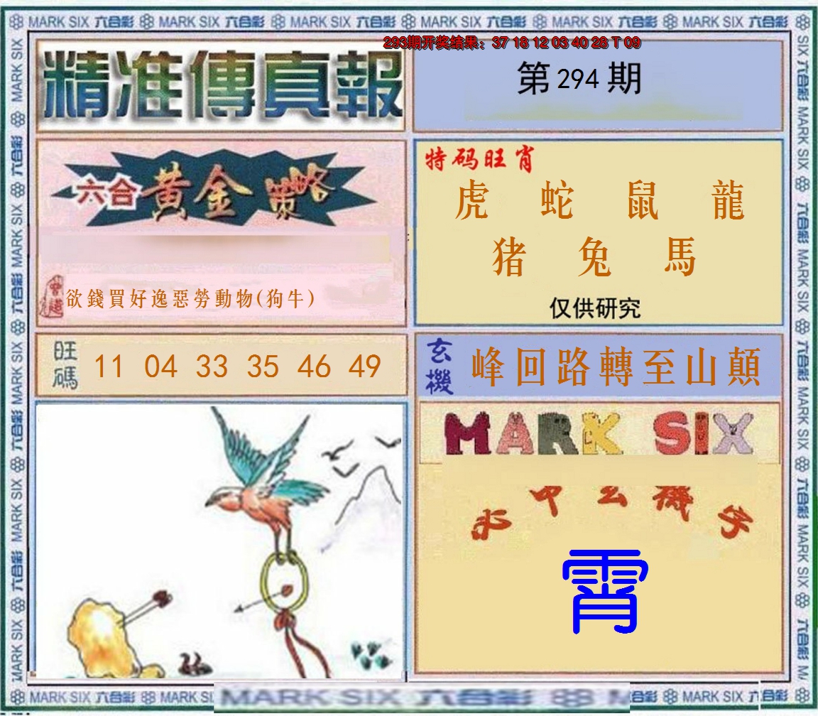 2024294期精准<傳真報>