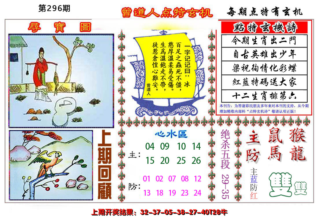 2024296期曾道人点特玄机