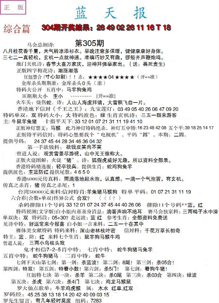 2024305期蓝天报A
