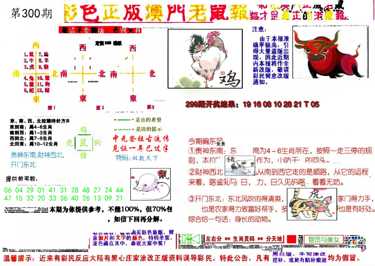 2024300期彩色正版澳门老鼠报