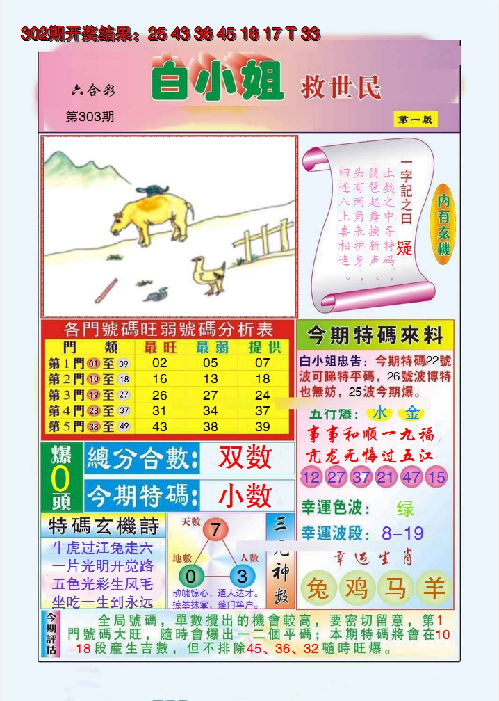 2024303期白小姐救世民A