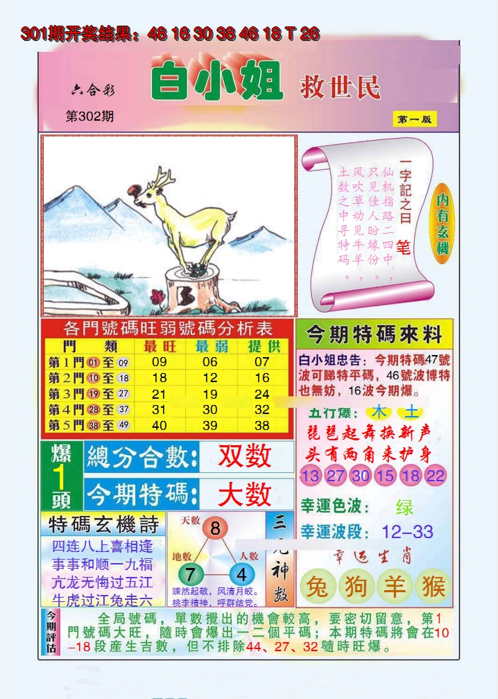 2024302期白小姐救世民A